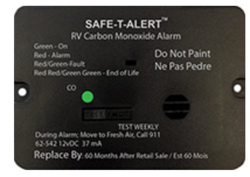 CARBON MONOXIDE ALARM FLUSH MOUNT BLACK 24V
