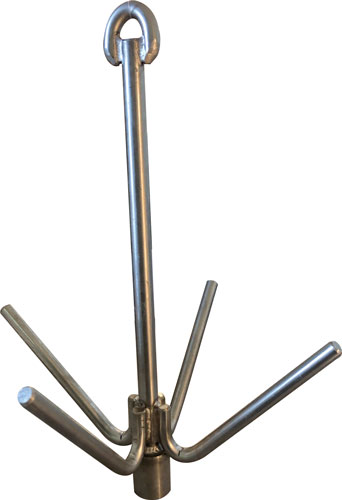 GRAPNEL HOOK STAINLESS STEEL WEIGHTED END