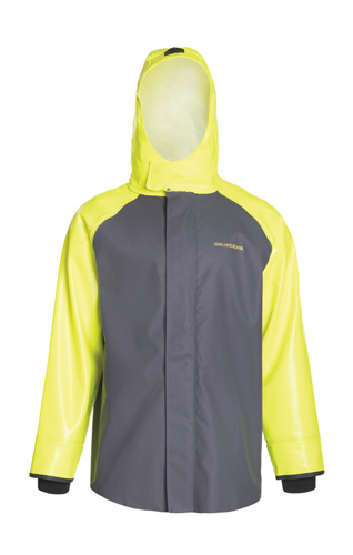 GRUNDENS HAULER JACKET HI-VIS PVC W/NEOPRENE CUFF YELLOW/GRAY MEDIUM