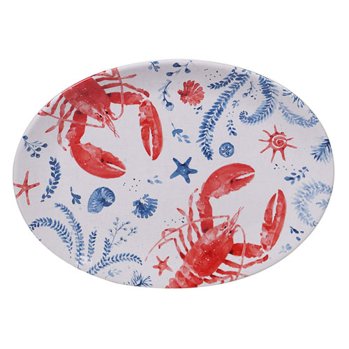 NAUTICAL LIFE PLATTER OVAL 16"X12"
