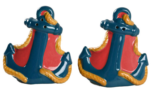 NAUTICAL LIFE SALT & PEPPER SET ANCHOR