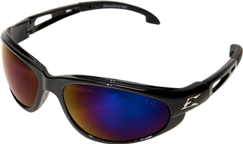 EDGE SAFETY EYEWEAR DAKURA BLUE MIRROR LENS/BLACK FRAME