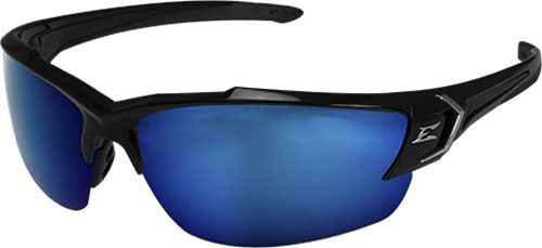 EDGE SAFETY EYEWEAR KHOR G2 BLACK FRAME POLARIZED AQUA PRECISION BLUE MIRROR