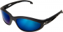 EDGE SAFETY EYEWEAR DAKURA BLACK FRAME/POLARIZED AQUA PRECISION BLUE MIRROR