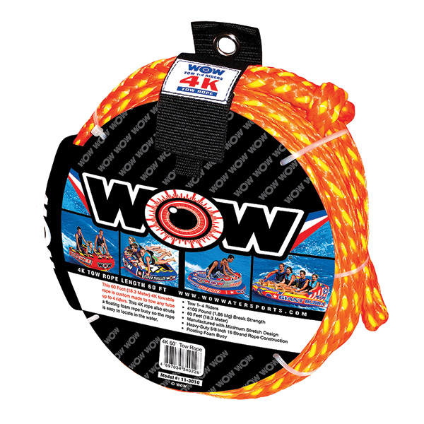 TUBE TOW ROPE 3/8" X 60' UP TO 4 RIDERS