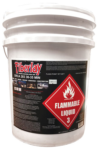 FIBERLAY ORCA 203 RESIN POLYESTER RESIN ORTHO LAMINATING NO WAX 5 GAL.