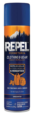 REPEL INSECT REPELLENT CLOTHING & GEAR SPRAY ODORLESS 6.5 OUNCE