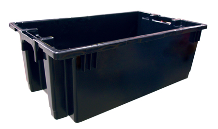 TOTE FISH 28X16NO HOLES BLACK HOLDS 70 LITERS