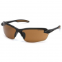 CARHARTT FRAMED SAFETY GLASSES BRONZE WITH BLACK FRAMES