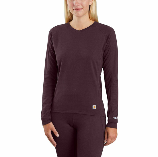 WOMEN'S MIDWEIGHT TECH CREW DEEP WINE 2X-LARGE