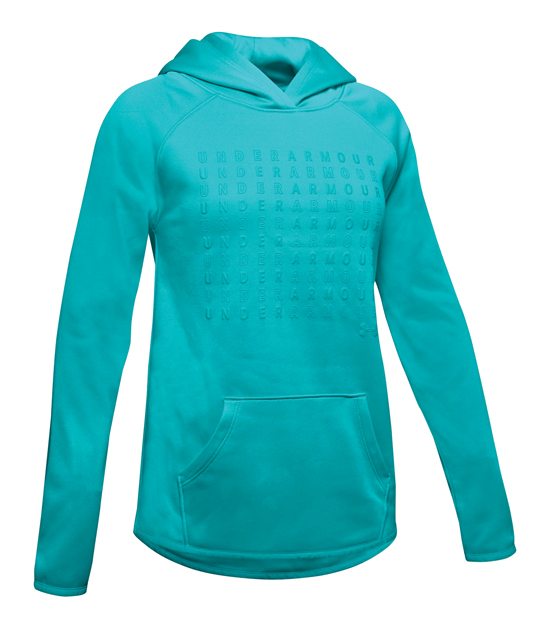 UNDER ARMOUR FLEECE LOGO HOODIE TEAL YOUTH X-SMALL