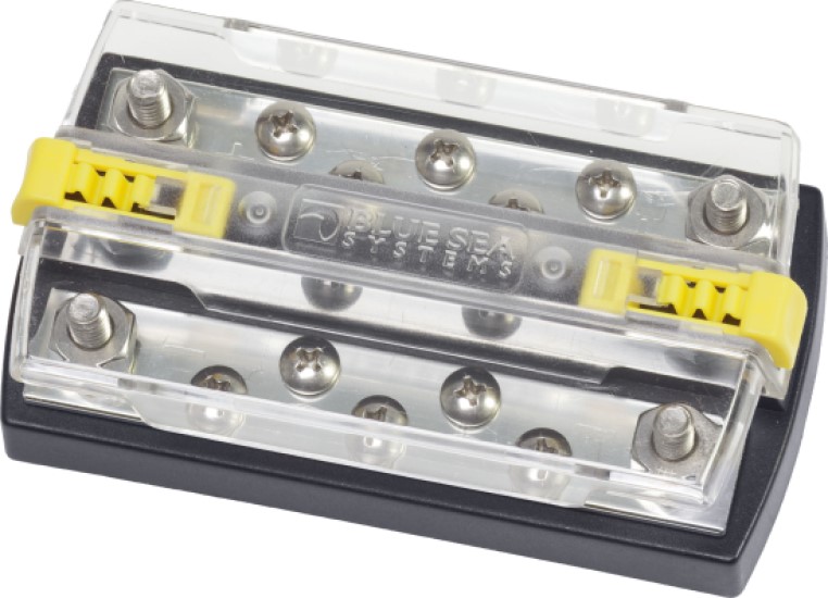 BLUE SEA SYSTEMS DUALBUS PLUS 150A BUSBAR 5/16"-18 STUD 5 GANG