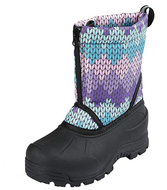 ICICLE KIDS BOOT PURPLE-TURQUOISE ZIP UP THINSULATE -25 DEGREES SIZE 11