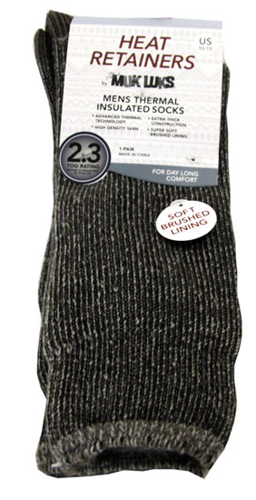 MENS HEAT RETAINING SOCKS ASSORTED COLORS