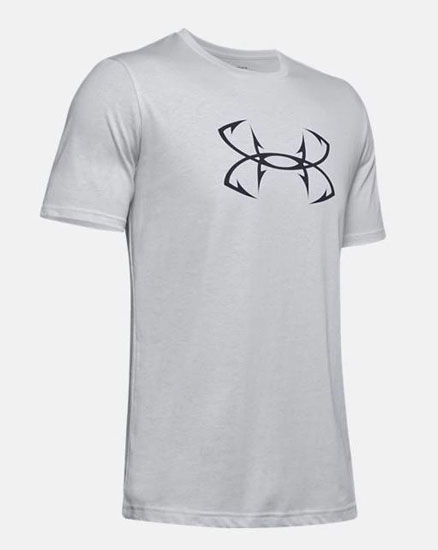 MENS HALO GRAY UNDER ARMOUR LOGO T-SHIRT SMALL