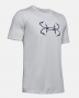 MENS HALO GRAY UNDER ARMOUR LOGO T-SHIRT SMALL