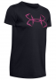 WOMENS BLACK UNDER ARMOUR LOGO T-SHIRT X-SMALL