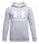 YOUTH RIVAL GRAY HEATHER UNDER ARMOUR LOGO HOODIE X-SMALL