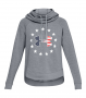 WOMENS STEEL HEATHER UNDER ARMOUR FREEDOM HOODIE X-SMALL