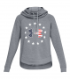 WOMENS STEEL HEATHER UNDER ARMOUR FREEDOM HOODIE SMALL