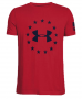 YOUTH RED UNDER ARMOUR FREEDOM TEE SMALL