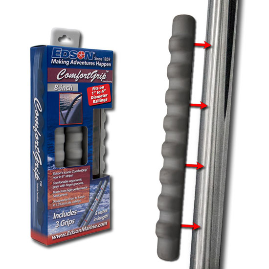 COMFORT GRIP 8" 3PK GREY FITS 1" - 4" DIA RAILINGS