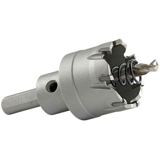T.C.T. HOLE CUTTER 1-1/2". 1/2" CUTTING DEPTH. 3/8" SHANK