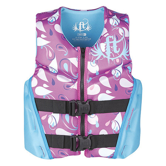 FULL THROTTLE LIFEVEST YOUTH RAPID-DRY FLEX-BACK PURPLE 50-90LBS