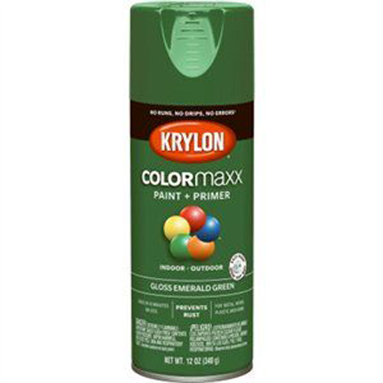 KRYLON COLOR MAXX PAINT SPRAY PVC PLASTIC GREEN GLOSS 12 OZ