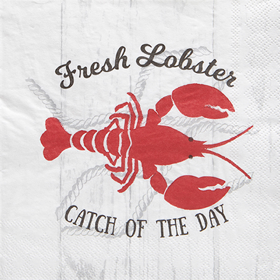 PAPER NAPKIN LOBSTER CATCH COCKTAIL 20 PK