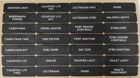 BEP SET-8N PANEL LABEL SET 8