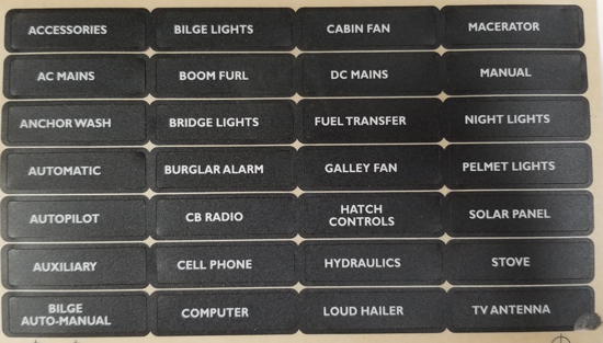 BEP SET-6N PANEL LABEL SET 6
