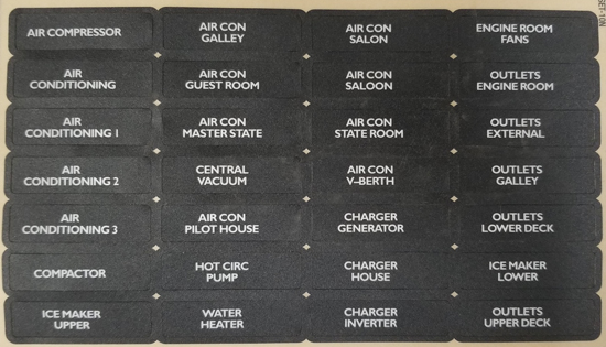 BEP SET-10N PANEL LABEL SET 10