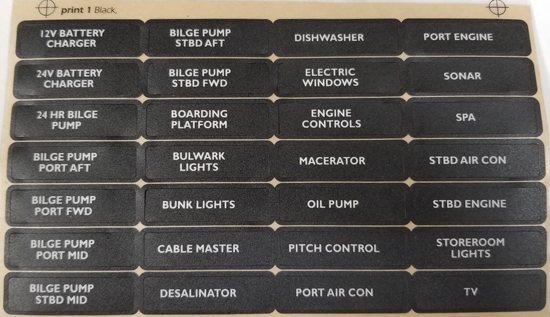 BEP SET-19N PANEL LABEL SET 19