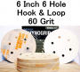 SANDPAPER DISC 6" WHITELINE 60 GRIT RHYNOGRIP HOOK & LOOP DISCS 50 PER BOX