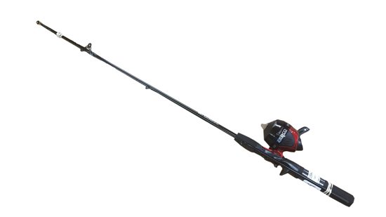 Zebco Ready Tackle Spincast Reel and Fishing Rod Combo, 5-Foot 6-Inch  2-Piece Fishing Pole, Size 30 Reel, Right-Hand Retrieve, Pre-spooled with  10-Pound Zebco Line, 45-Piece Tackle Kit, Black 