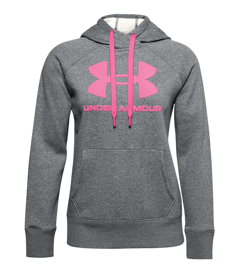 UNDER ARMOUR RIVAL FLEECE HOODIE WOMENS PITCH GRAY X-SMALL