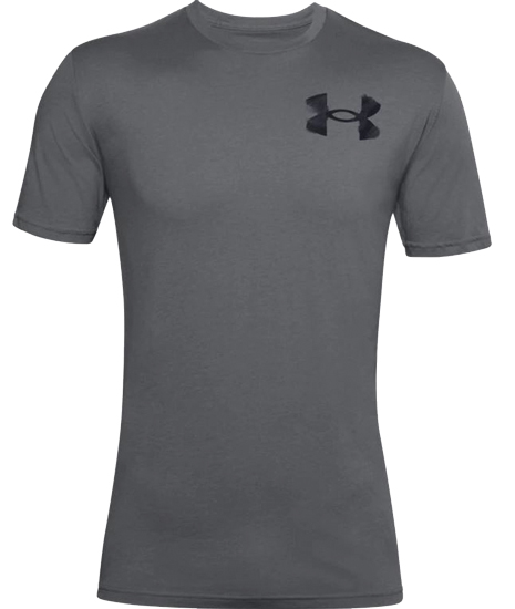 UNDER ARMOUR LOGO T-SHIRT MENS WHITETAIL GRAPHITE SMALL