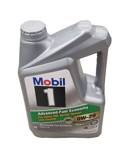 Mobil 1 Advanced Fuel Economy Full Synthetic Motor Oil 0W-20, 5 Quart 