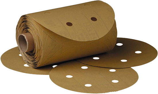 3M STIKIT GOLD 6" SANDING DISC DUST FREE 216U HOLES P320 GRIT ROLL OF 175