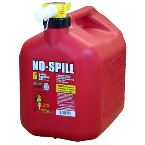NO-SPILL GAS FUEL CONTAINER RED PLASTIC 5 GALLON