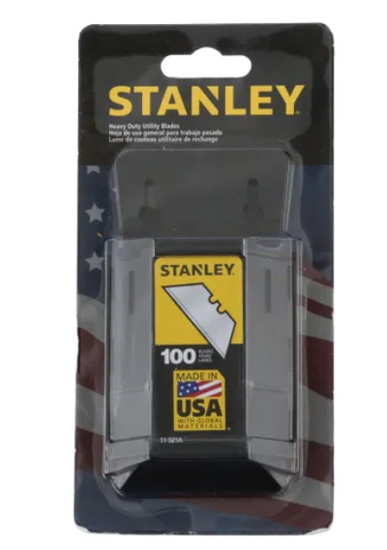 STANLEY UTILITY KNIFE HEAVY DUTY BLADE DISPENSER 100 PACK