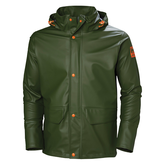 HELLY HANSEN GALE RAIN HOODED JACKET GREEN LARGE