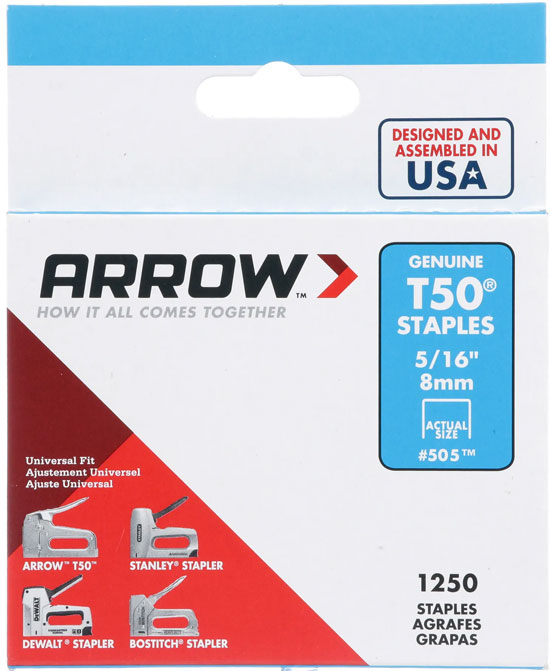 ARROW STAPLES ZINC FOR ARROW T-50 STAPLE GUN 5/16"