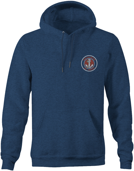 GRUNDENS DISPLACEMENT DWR HOODIE NAVY HEATHER MEDIUM