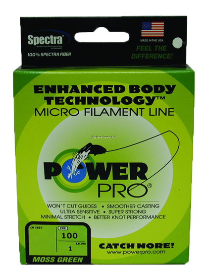 PowerPro Braid 15lb/100yds Moss Green Spectra Fiber Braided Fishing Line