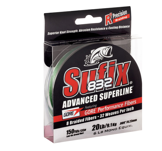 SUFIX ADVANCED SUPERLINE 20 LB TEST 150 YARDS LO-VIS GREEN