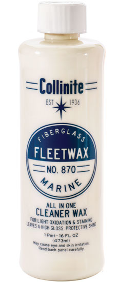 COLLINITE NO. 870 FIBERGLASS MARINE FLEETWAX CLEANER WAX PINT