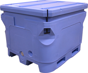 FISH BOX INSULATED W/ LID 48"L X 43"W X 35"H 198GAL