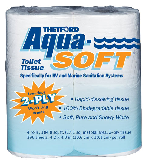 TOILET TISSUE AQUA SOFT 2 PLY 4 ROLLS PER PKG.